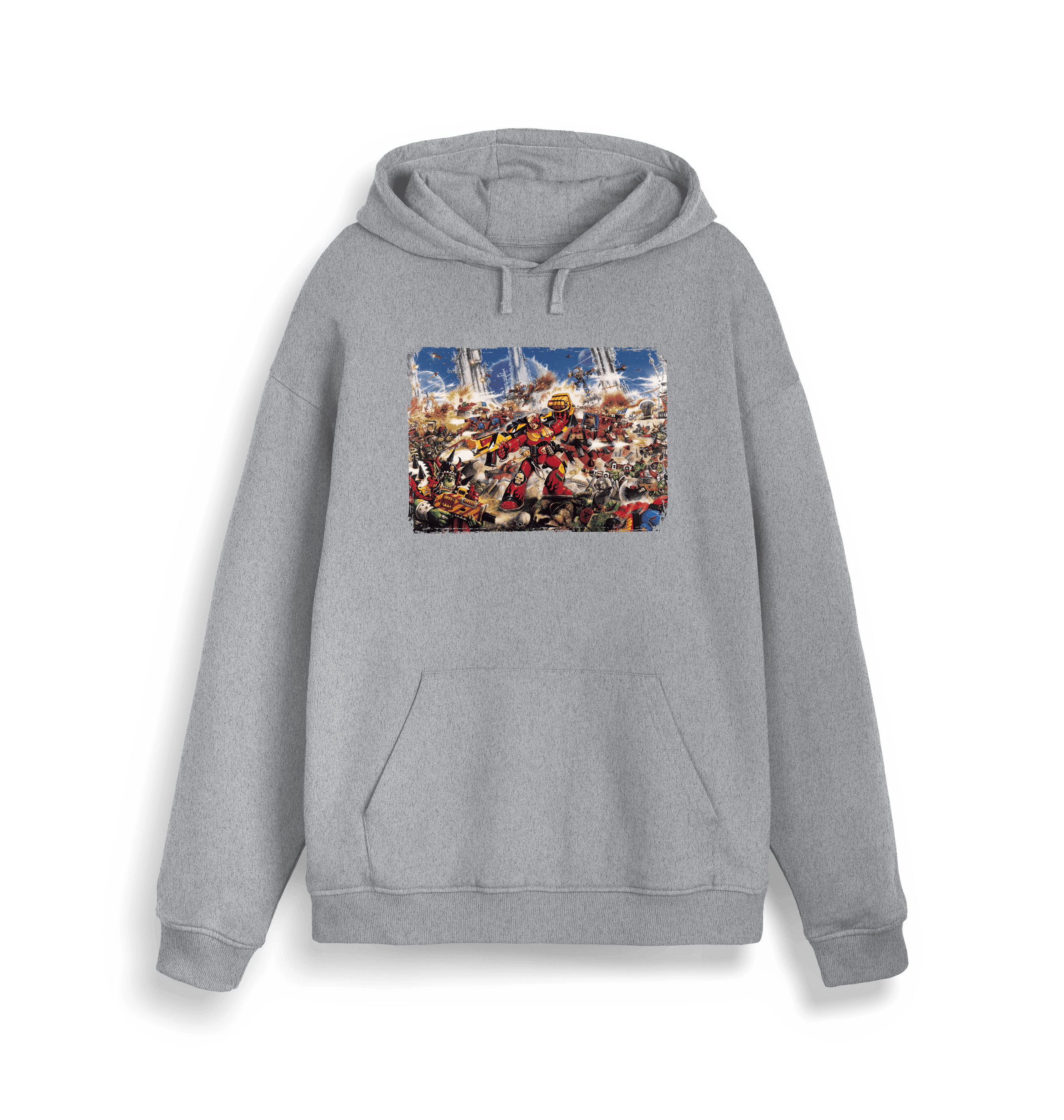 Heather Grey Printed Sweater Front